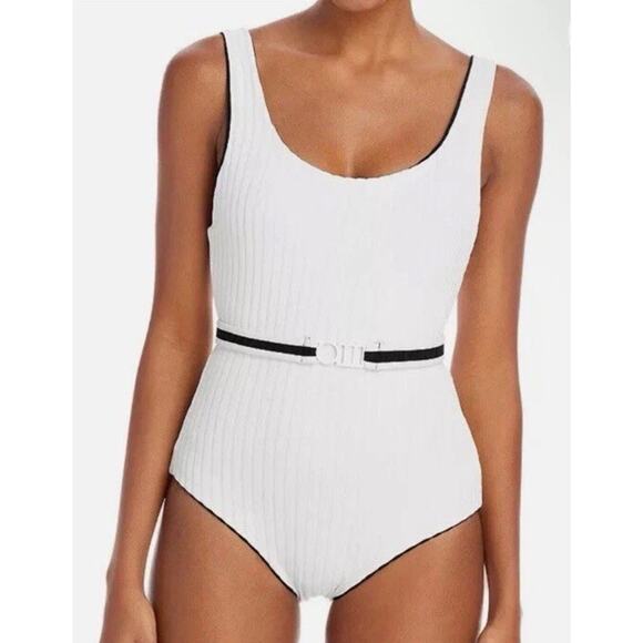Solid & Striped Reversible Black White One Piece With Belt Sz XS NWT $198 - Picture 4 of 16